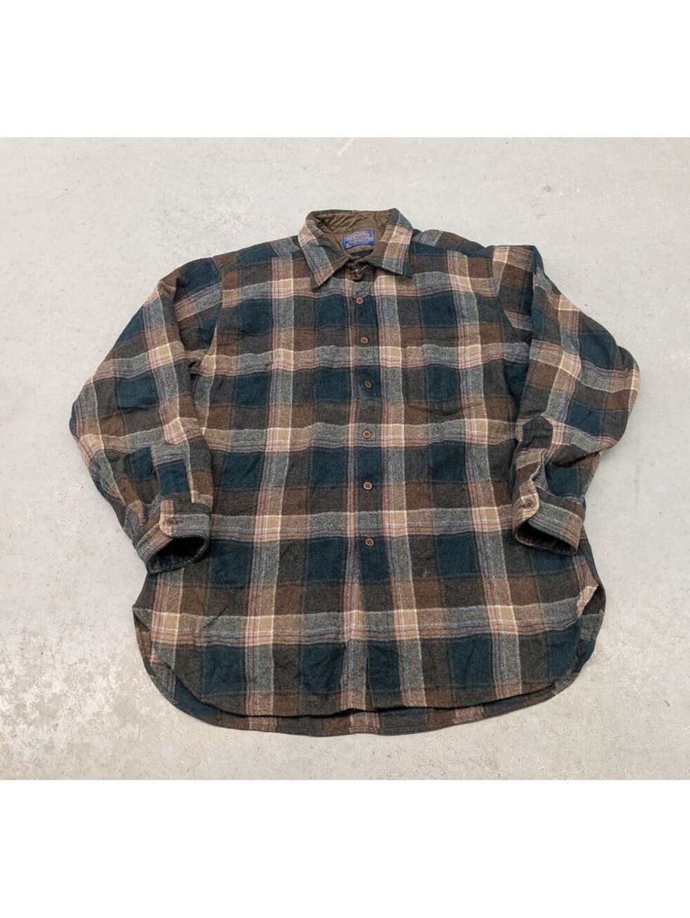 Vintage Pendleton Brown and Green Wool Made USA Shirt